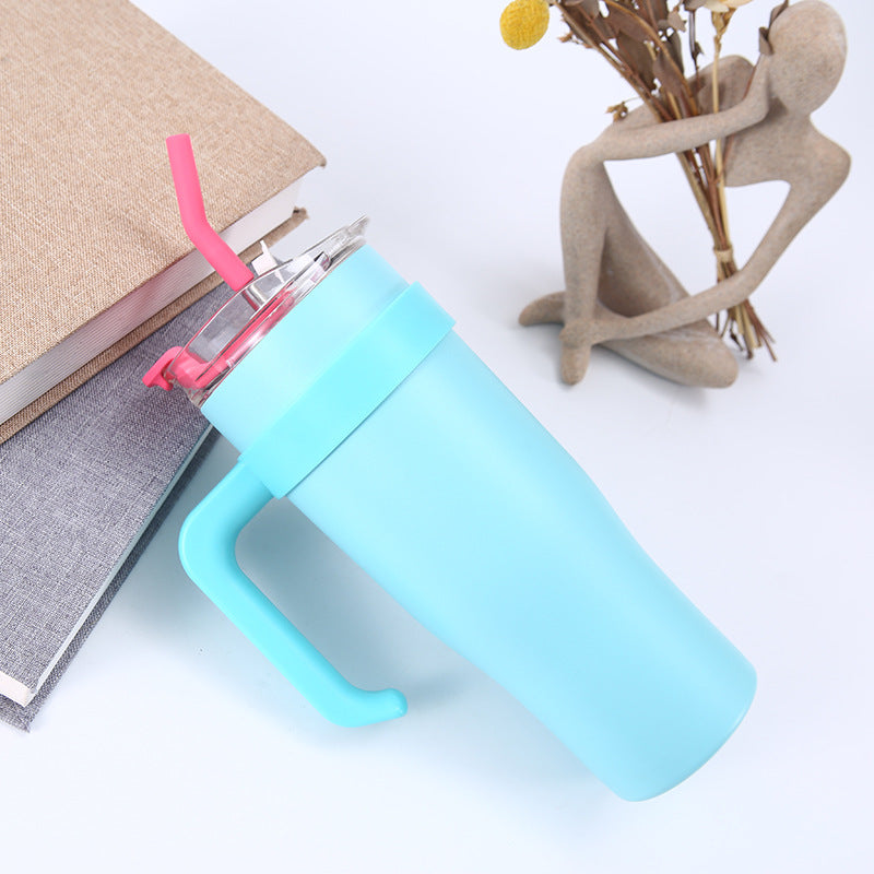 Large Capacity Insulated Cup Stainless Steel Handle 40oz Thermal Insulation Cold Insulation Outdoor Sports Fitness Exercise