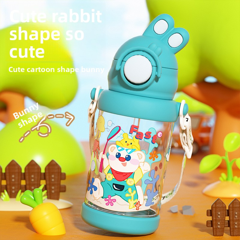 Large Capacity Bouncing Plastic Portable Rabbit Water Cup
