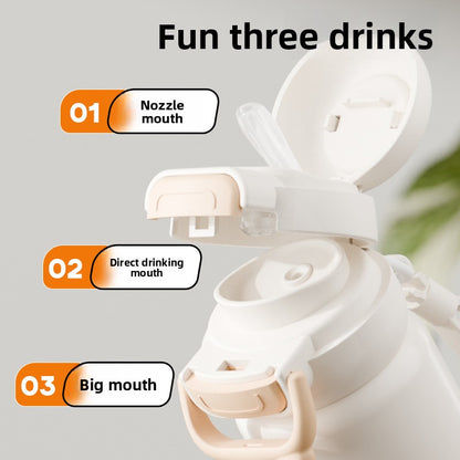 Double Drinking Bouncing Cup 316 Stainless Steel Digital Display Temperature Cup