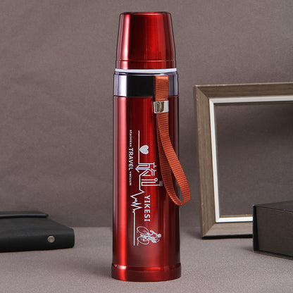 Large Capacity Ironclad Bullet Thermos Mug Outdoor Portable Sling Sports Kettle Car Mounted Portable Cycling Travel Kettle