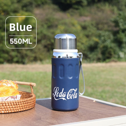 316 Stainless Steel Insulated Cup Outdoor Portable Insulated Bottle with Rope Bouncing Cup