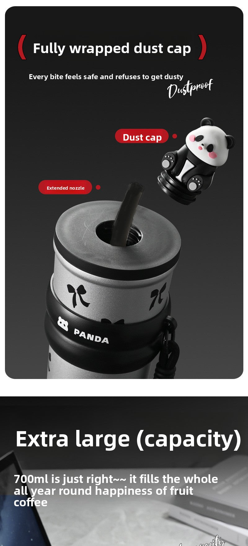 Insulated 316 Stainless Steel Thickened Portable Cup with Strap