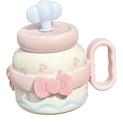 Kitty Large Capacity Plastic Straw Cup