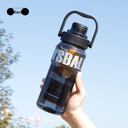 Large-capacity straw double-drink high-temperature resistant portable plastic cup
