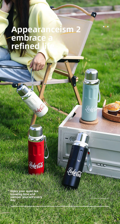 316 Stainless Steel Insulated Cup Outdoor Portable Insulated Bottle with Rope Bouncing Cup