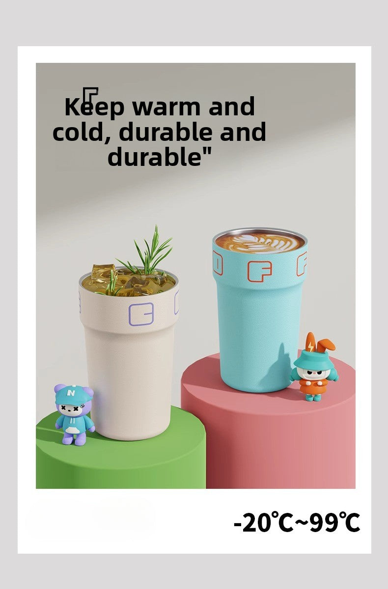 Temperature Display Travel Straw 316 Insulated Cup Office Coffee Cup