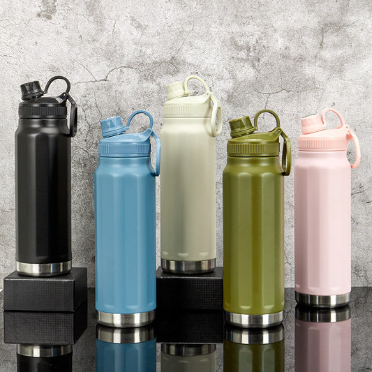304 Stainless Steel Space Bottle Portable Vacuum Handheld Lid Hiking Bottle Outdoor Cycling Sports Water Bottle