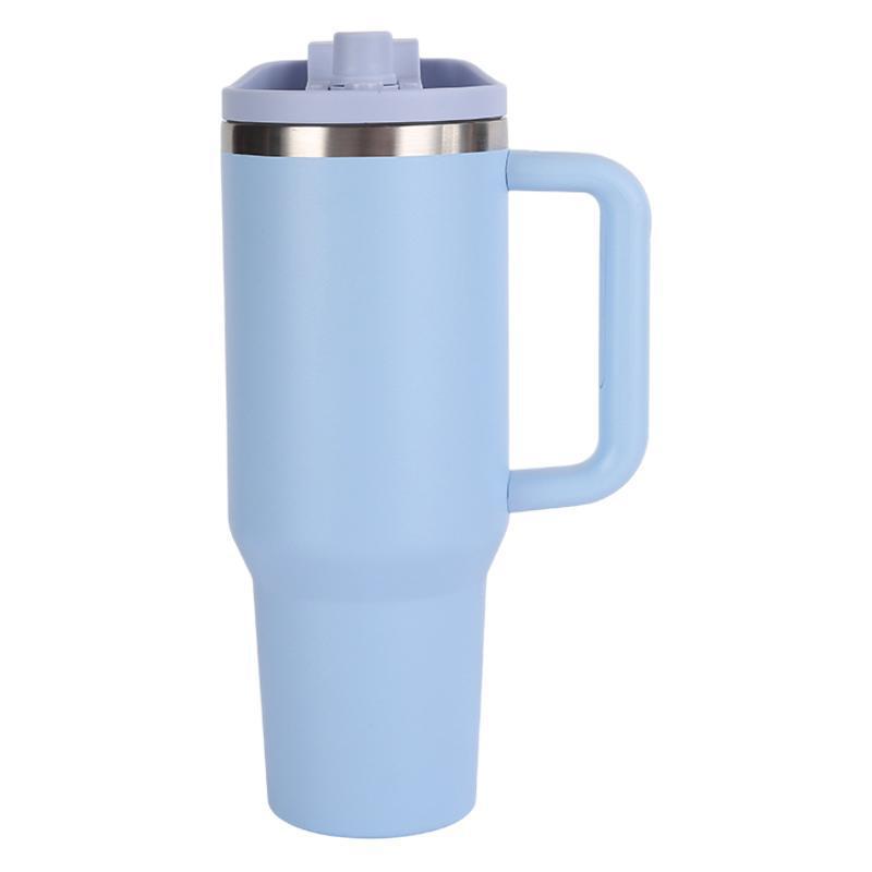 304 Stainless Steel Insulated Cup Portable Handle Straw