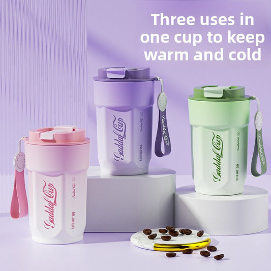 Simple 304 Stainless Steel Insulated Cup with Intelligent Temperature Measurement for Outdoor Sports and Portability