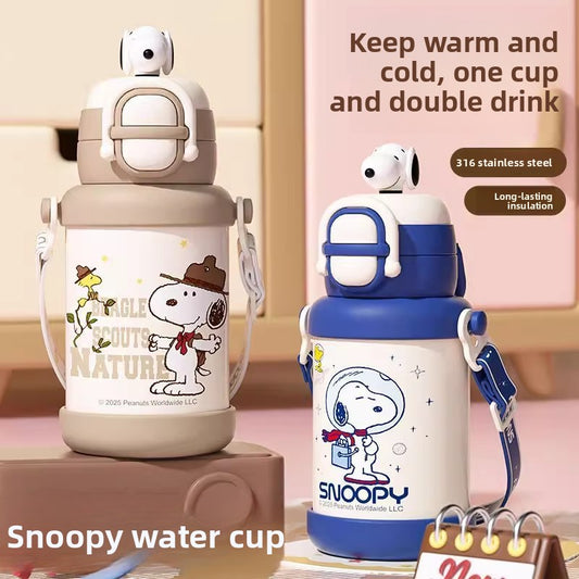 Snoopy Double Drink 316 Insulated Straw Cup