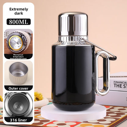Large Capacity Insulated Tea Pot with Handle Portable Thermal Kettle