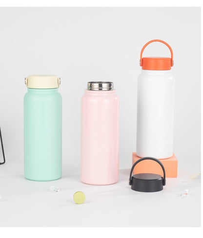 Portable 304 Stainless Steel Sports Wide Mouth Insulated Cup Outdoor Handheld Water Bottle