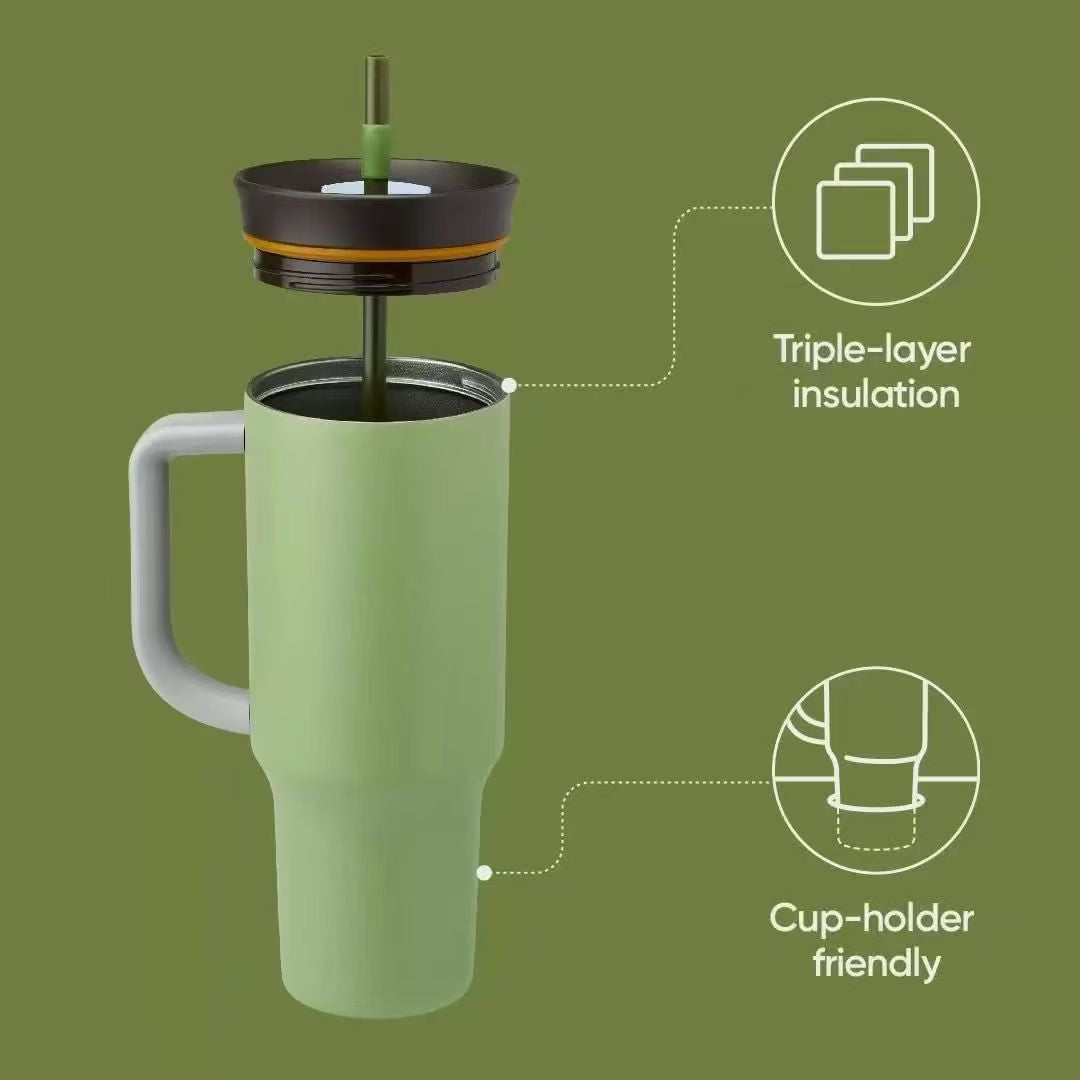 40oz Handle Cup 304 Stainless Steel Suitable for Car Cup Holder