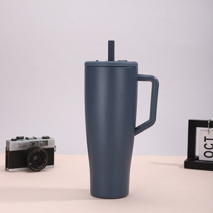 40oz Handle 304 Stainless Steel Straw Cup Outdoor Sports Leakproof