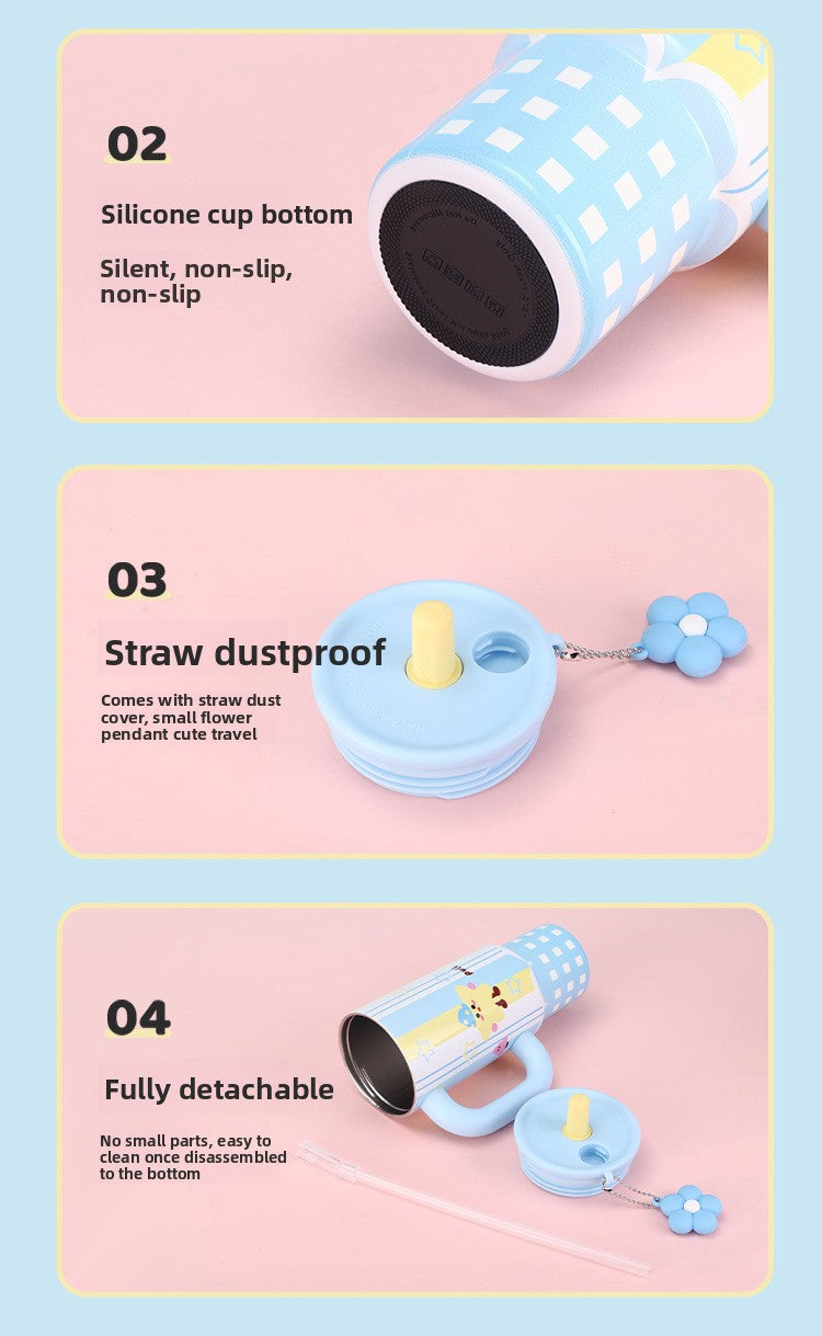 Cute Fashionable Stainless Steel Insulated Cup with Portable Handle