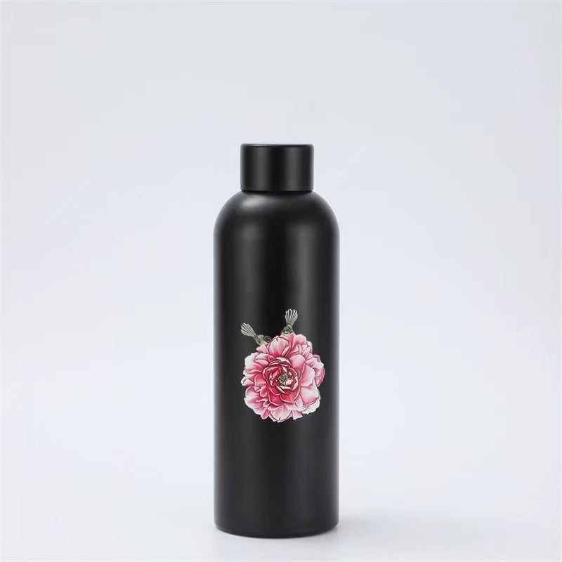 304 Stainless Steel Rubber Paint Small Mouth Bottle Thermos Cup Solid Color Minimalist