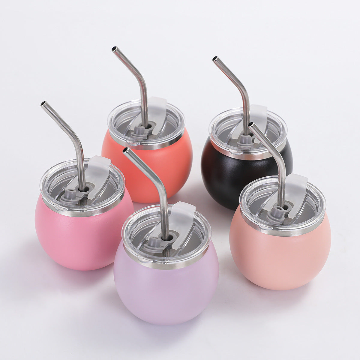 Mini Mate Tea Cup with Straw 304 Stainless Steel Pocket Portable