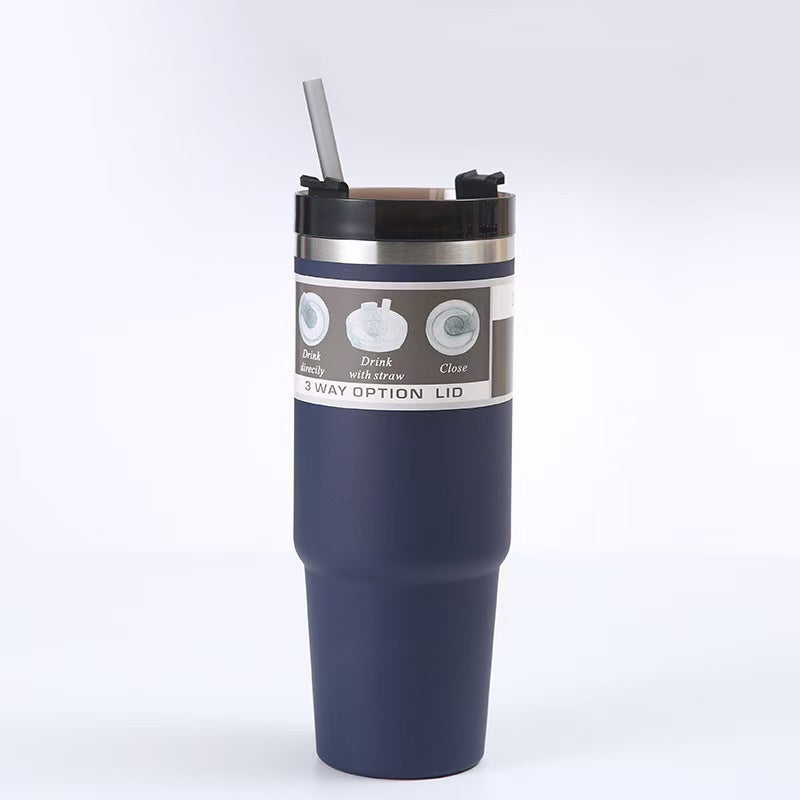 30OZ Stainless Steel Insulated Cup Portable Straw Cup Coffee Cup