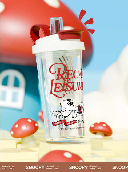 Snoopy Children's Plastic Large Capacity Straw Plastic Cup