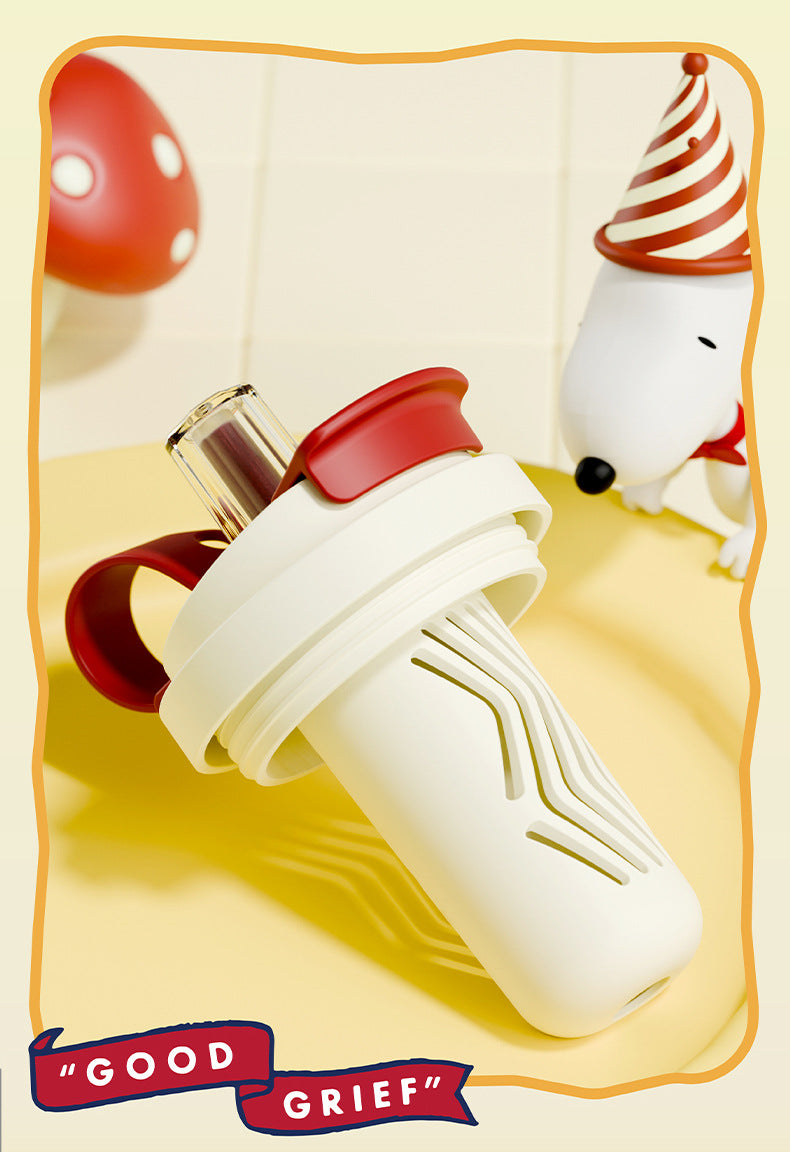 Snoopy Children's Plastic Large Capacity Straw Plastic Cup