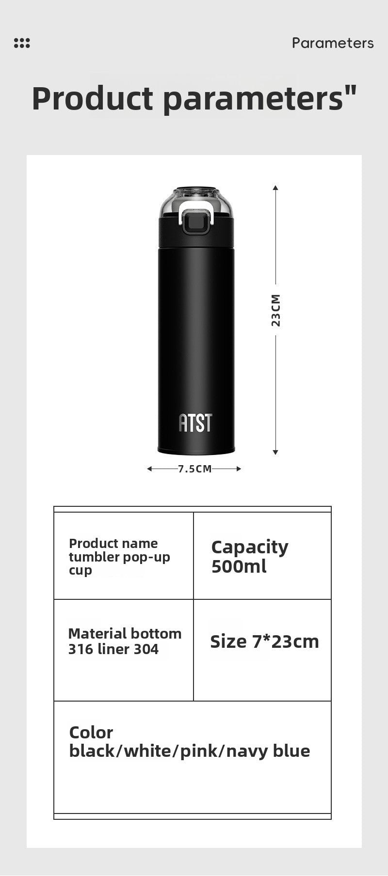 316 Stainless Steel Portable Bounce Thermos Cup
