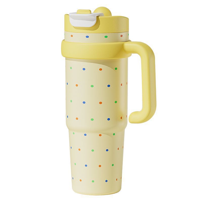 316 Stainless Steel Straw Insulated Cup Large Capacity Dual Drinking Perfectly Fits Car Cup Holder