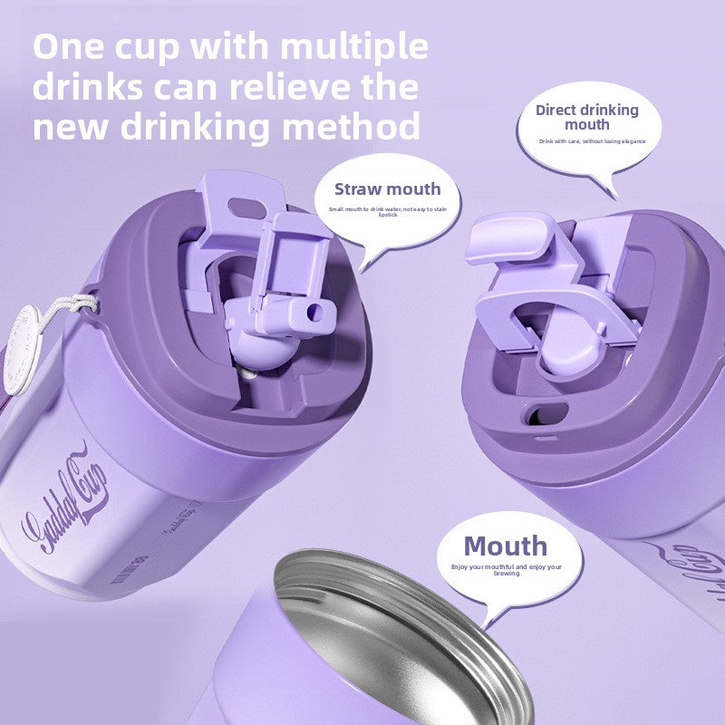 Simple 304 Stainless Steel Insulated Cup with Intelligent Temperature Measurement for Outdoor Sports and Portability