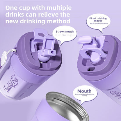Simple 304 Stainless Steel Insulated Cup with Intelligent Temperature Measurement for Outdoor Sports and Portability