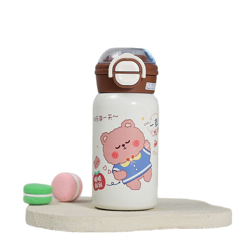 Mini Pocket Straw Insulated Cup with Pop-up Lid for Children