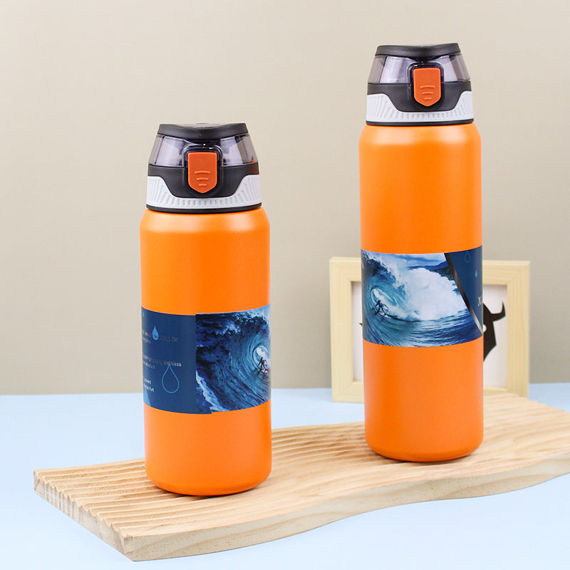 Pop-up Lid Direct Drinking Cup 316 Stainless Steel Insulated Cup Cold and Ice Retention Cup Portable Sports Water Bottle