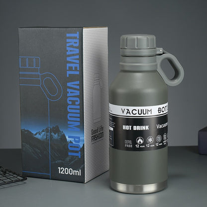 304 Large Capacity Stainless Steel American Style Hiking Sports Insulated Water Bottle Outdoor Travel Convenient