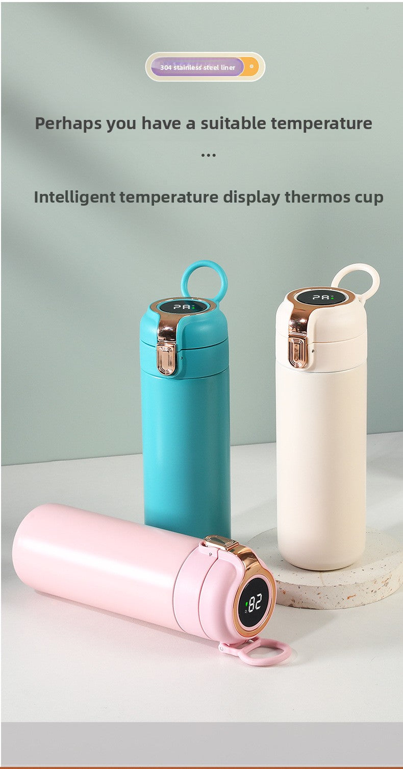 Temperature Display Stainless Steel Double Wall Insulated Cup Engraved Water Cup
