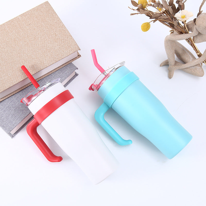 Large Capacity Insulated Cup Stainless Steel Handle 40oz Thermal Insulation Cold Insulation Outdoor Sports Fitness Exercise
