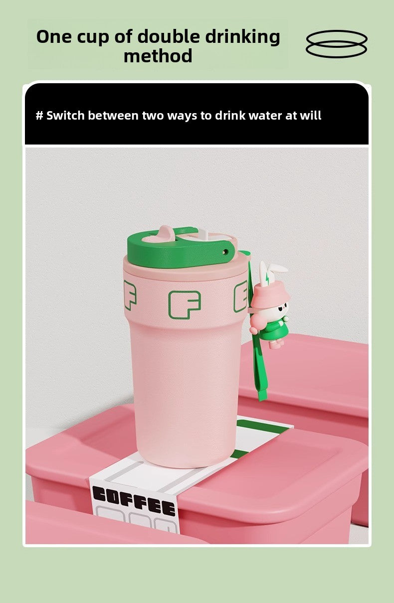 Temperature Display Travel Straw 316 Insulated Cup Office Coffee Cup