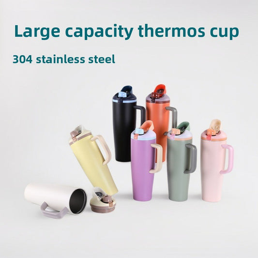 40oz Large Capacity Handle 304 Stainless Steel Insulated Cup Portable