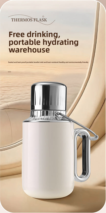 Large Capacity Insulated Tea Pot with Handle Portable Thermal Kettle