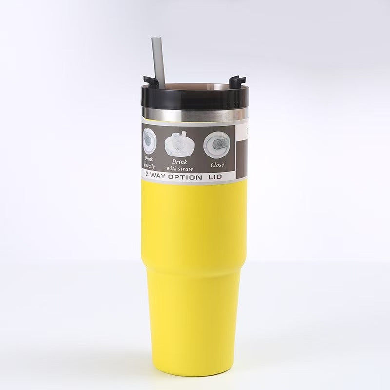 30OZ Stainless Steel Insulated Cup Portable Straw Cup Coffee Cup