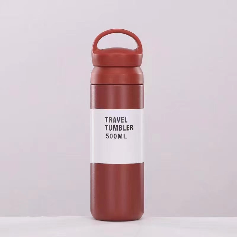304 Stainless Steel Japanese Style Simple Portable Handheld Lid Insulated Cup Handy Gift