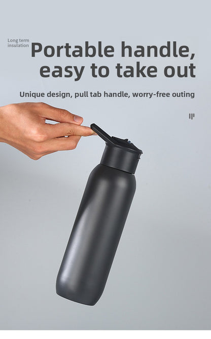 304 Stainless Steel Insulated Cup Portable Handheld Sports Water Bottle Straw Cup