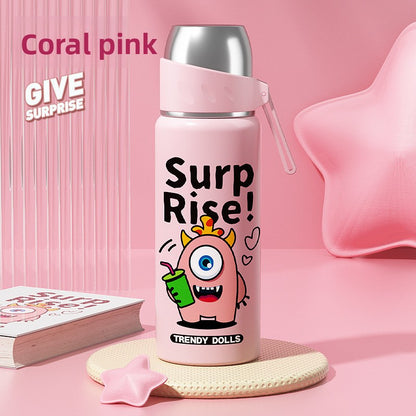 Children's Insulated Cup 316 Stainless Steel Cartoon Straw Bullet Cup