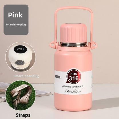 316 Stainless Steel Insulated Portable Temperature Display Handheld Kettle