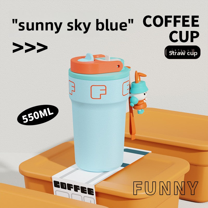 Temperature Display Travel Straw 316 Insulated Cup Office Coffee Cup
