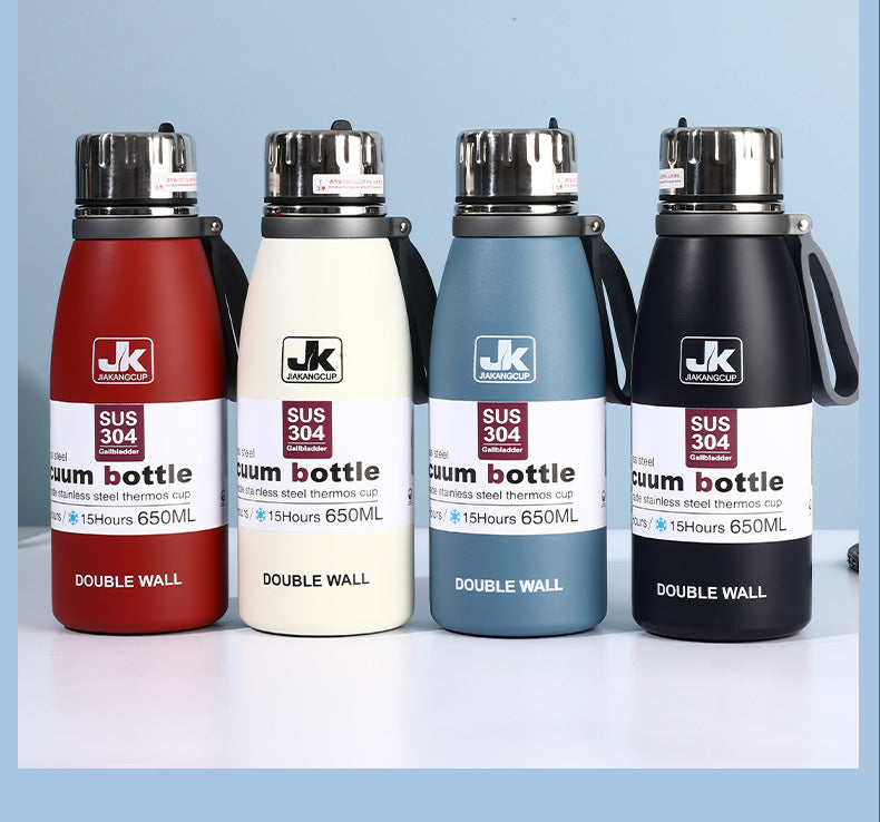 Coke Bottle 304 Stainless Steel Insulated Cup with Strap for Sports and Outdoor Use