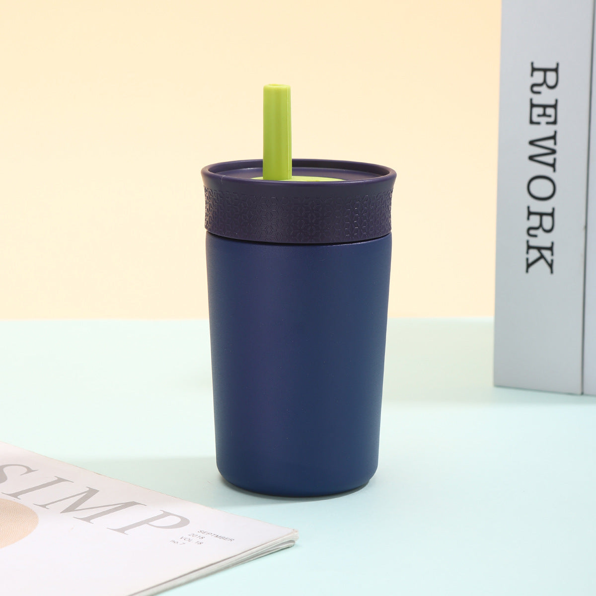 12oz Mini 304 Stainless Steel Silicone Straw Insulated Cup