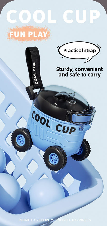Mars Rover Plastic Cup Outdoor Portable Bounce Lid Straw Cup