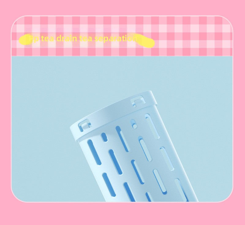 Plastic High Temperature Resistant Straw Kitten Double Drinking Cup