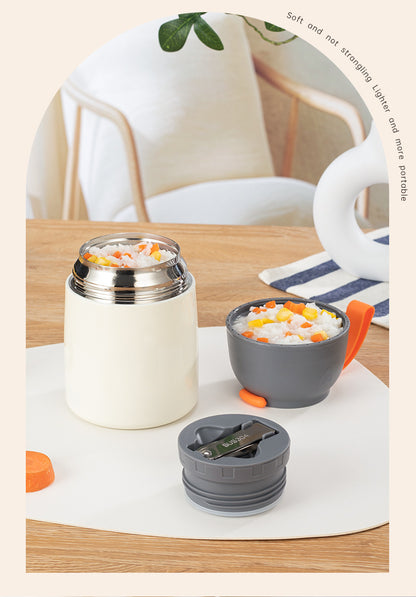 304 Stainless Steel Vacuum Insulated Lunch Box for Students and Office Workers with Portable Strap