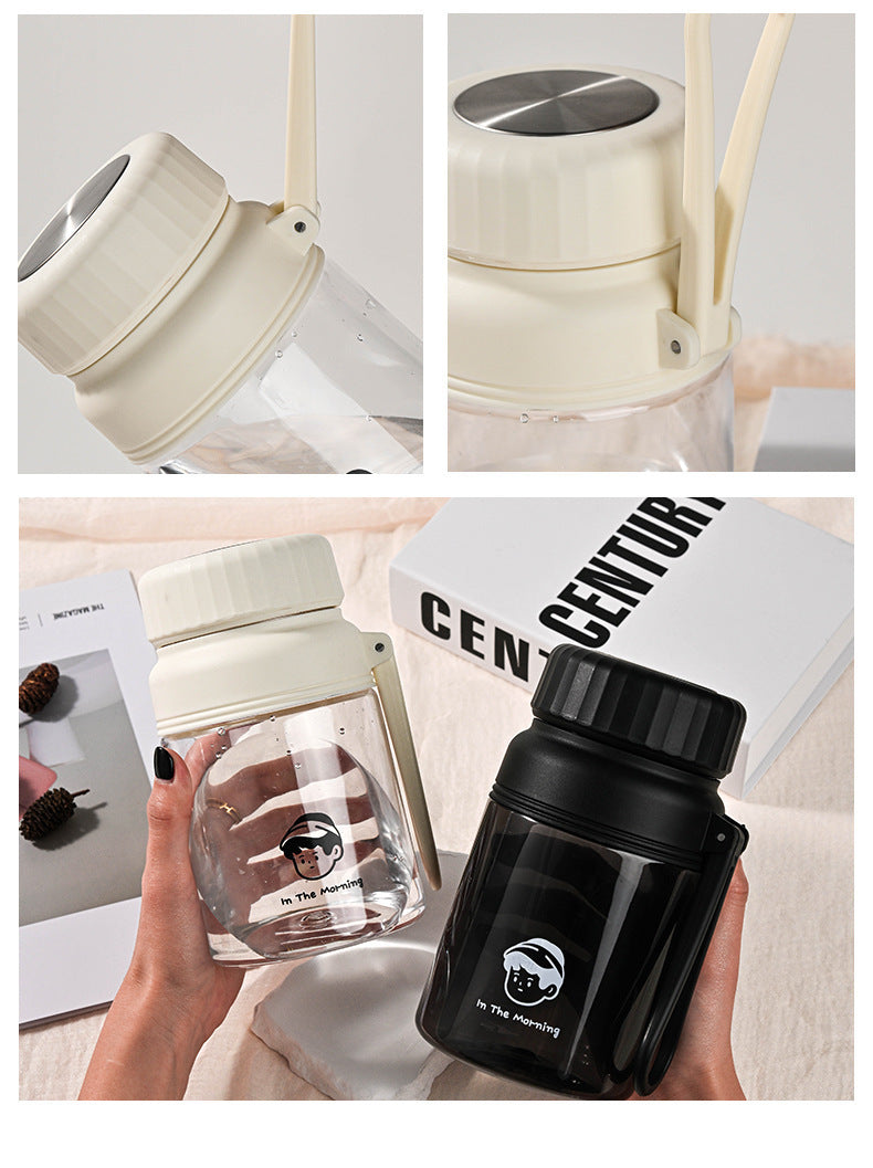 Large Capacity Plastic Cup Portable Tea Brewing Cup with Handle