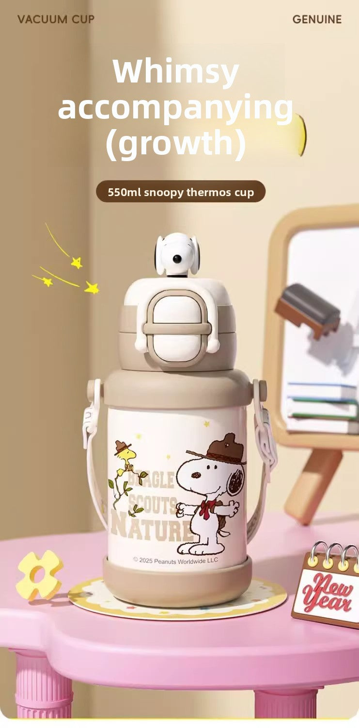 Snoopy Double Drink 316 Insulated Straw Cup
