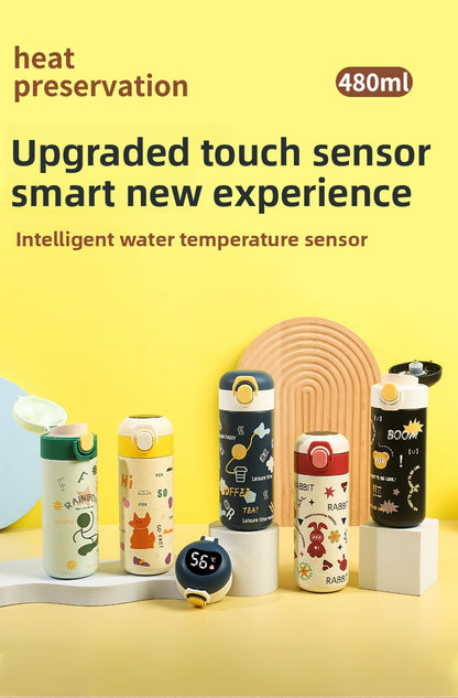 Bouncing Thermos Cup Cartoon Temperature Display Portable Water Cup